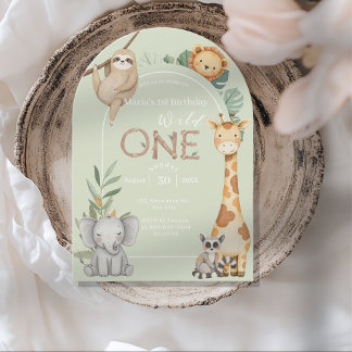 Pastelltropische Wildtiere Einladung