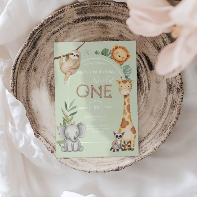 Pastelltropische Wildtiere Einladung (Von Creator hochgeladen)