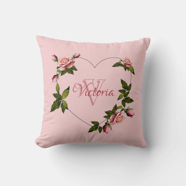 Pastelltücher: Rosa Blüten Kissen (Vorderseite)