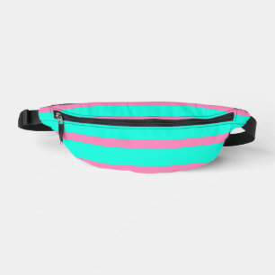 Pastelltürkis, blau-grün und rosa Streifen Bauchtasche