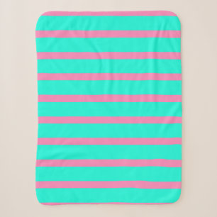 Pastelltürkis, blau-grün und rosa Streifen Sherpadecke