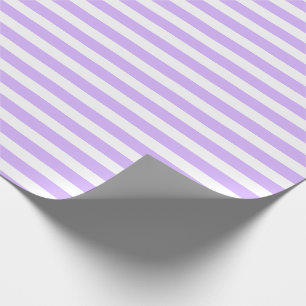 Pastellviolett und weiß einfach horizontal gestrei geschenkpapier