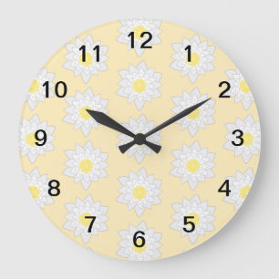 Pastellwasser-Lilien Große Wanduhr