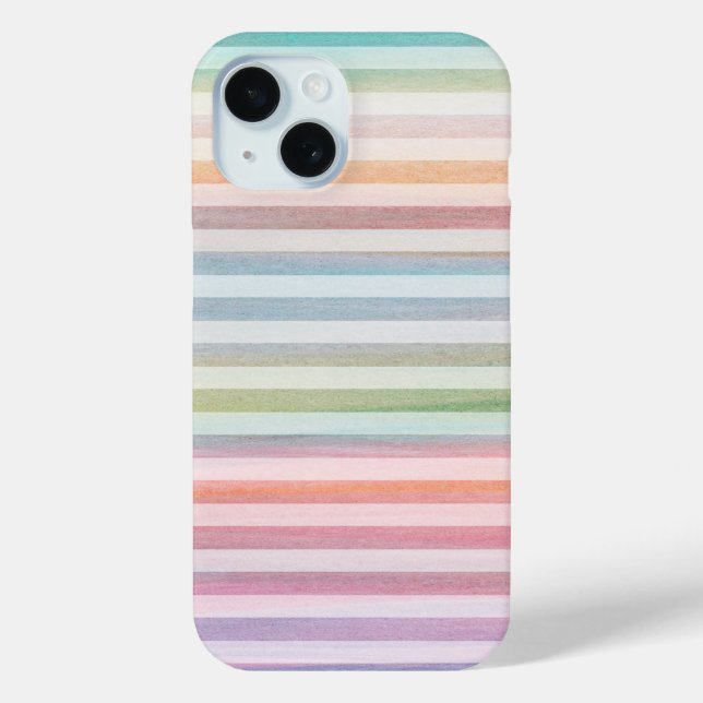 Pastellweiche Streifen farbenfrohe Wasserfarben Mu Case-Mate iPhone Hülle (Rückseite)