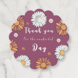 Pastellweiße und rosa orangefarbene Blume Geschenkanhänger