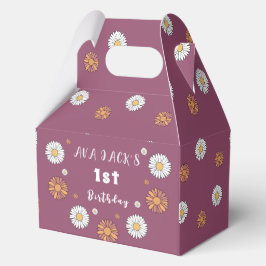Pastellweiße und rosa orangefarbene Blume Geschenkschachtel