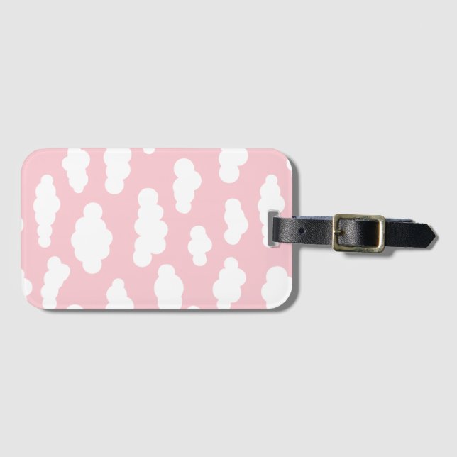 Pastellwolken ästhetische Weiß- und Rosa-Kunst Gepäckanhänger (Vorderseite (Horizontal))