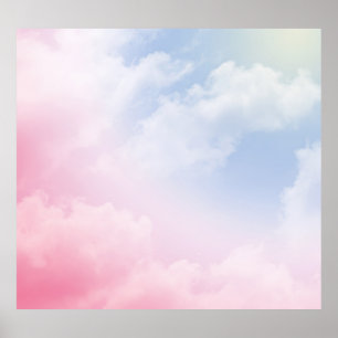 Pastellwolken: Serene Hintergrundmuster Poster
