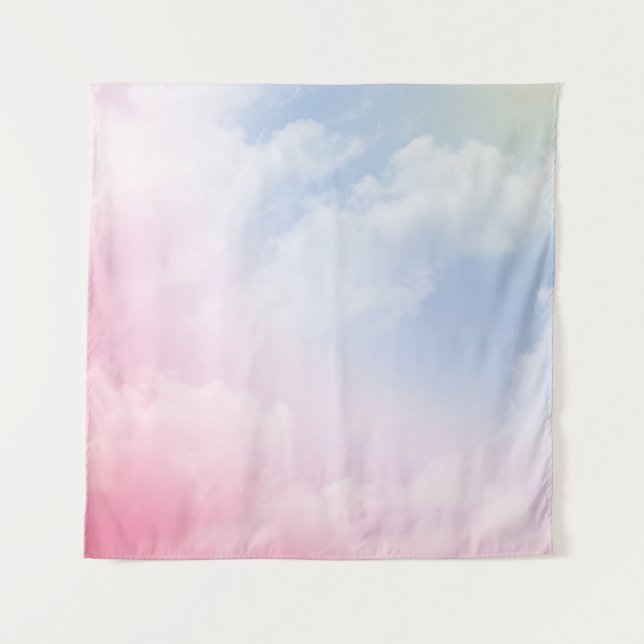 Pastellwolken: Serene Hintergrundmuster Wandteppich (Vorderseite)