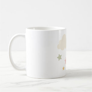 Pastellwolken und Sterne Baby Shower Kaffeetasse