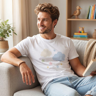 Pastellwolken und Sterne Baby Shower T-Shirt