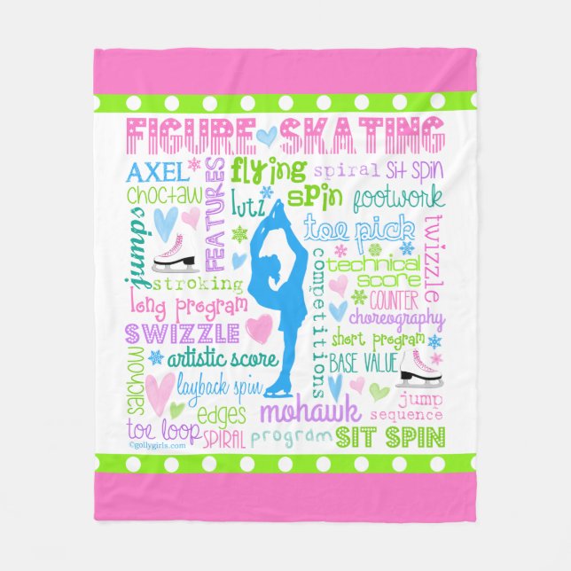 Pastellzahl Skater fasst Typografie ab Fleecedecke (Vorderseite)