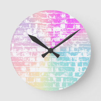 Pastellziegelsteine Runde Wanduhr
