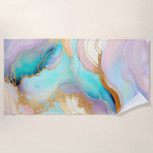 Pastelmarmorfarbe abstrakter Glitzer Kunst Strandtuch