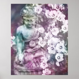 *~* Pastelmediation Zen Buddha Meditat Blume Poster