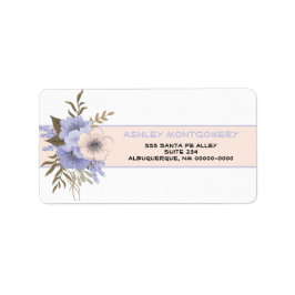 Pastelpfirsich und Violett Fünf wilde Rose Adressaufkleber