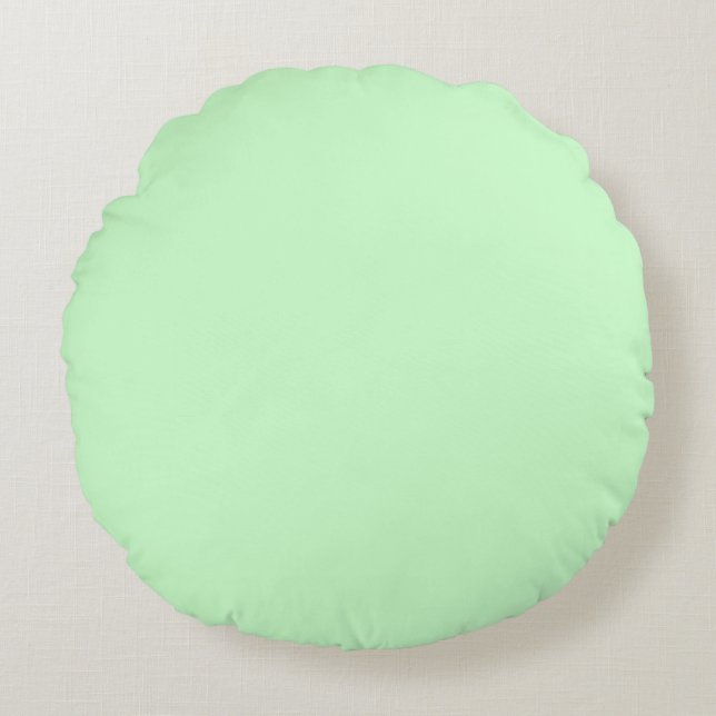 Pastelpulver schlichte Farbe Blau Rundes Kissen (Vorderseite)
