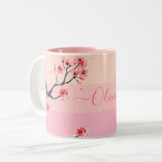 Pastelrosa Kirschblüte Tasse