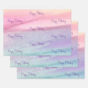 Pastels Birthday Geschenkpapier Set