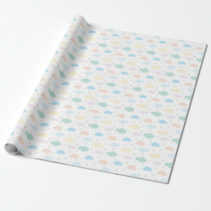 Pastelstars und Wolken Geschenkpapier