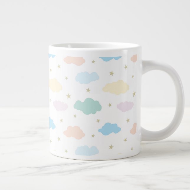 Pastelstars und Wolken Jumbo-Tasse (Rechts)