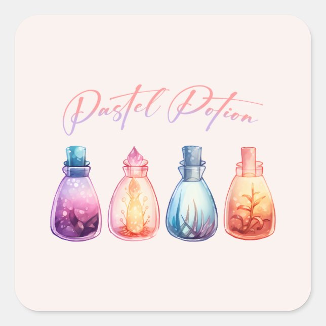 Pasteltrank Quadratischer Aufkleber (Vorderseite)
