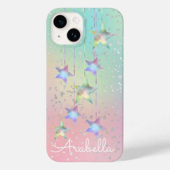 Pastelwirbelsterne und niedliches Band Case-Mate iPhone 14 Hülle (Rückseite)
