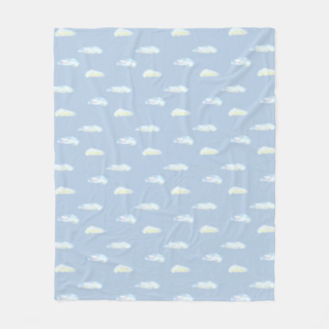 Pastelwolken auf hellblauen fleecedecke (Vorderseite)