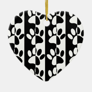 Pasten und Streifen für Hunde, schwarz und weiß Keramik Ornament