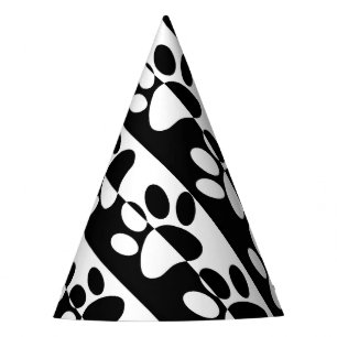 Pasten und Streifen für Hunde, schwarz und weiß Partyhütchen