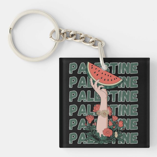 pastèque, fleurs et palestine Texte Répéter (Devant)