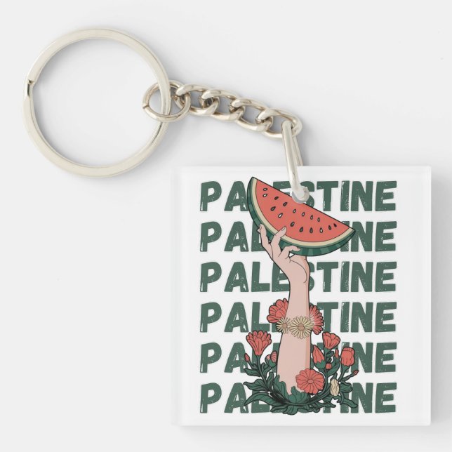 pastèque, fleurs et palestine Texte Répéter (Devant)