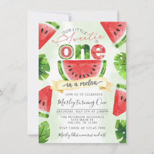 Pastèque tropicale 1er anniversaire Invitation