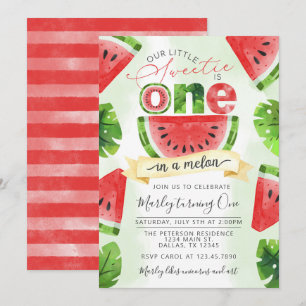 Pastèque tropicale 1er anniversaire Invitation