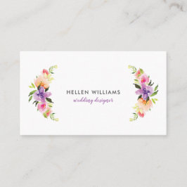 Pastete Aquarellfarben Blume Bouquet Visitenkarte