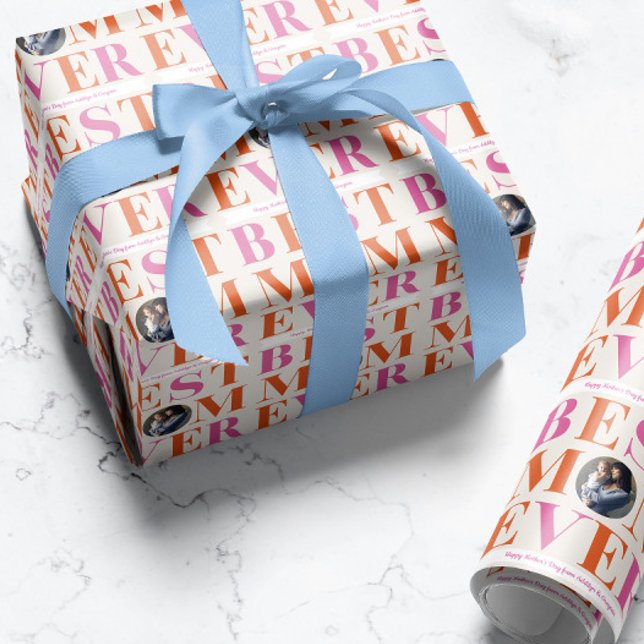 Pastete Best Mama je Foto Wrapping Paper Geschenkpapier (Von Creator hochgeladen)