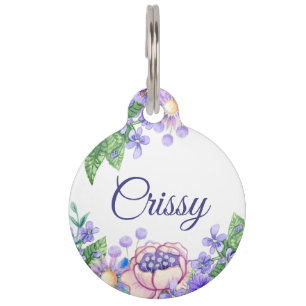 Pastete Blume Round Pet Tag Haustiermarke
