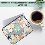 Pastete Cartoon Niedliche Katzen Name Monogramm Laptopschutzhülle<br><div class="desc">Fügen Sie Ihrem Arbeitsbereich ein wenig Spaß hinzu,  mit diesem kleinen Laptop-Ärmel,  der ein lebendiges Aquarellkatzenmuster aufweist. Ideal für Liebhaber von Haustieren und Katzen. Macht ein tolles Geschenk für jede Katzenmutter oder jeden Papa in eurem Leben!</div>