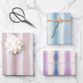 Pastete Fade Pink Lila Wasserfarben Geschenkpapier Set