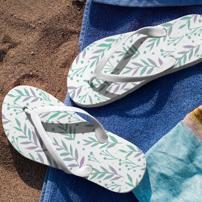 Pastete, lila und grüne Wasserfarben Flip Flops (Von Creator hochgeladen)