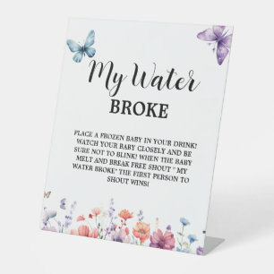 Pastete mein Wasser kaputt Baby Shower Game Schild