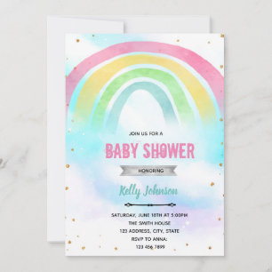 Pastete Regenbogendusche Geburtstagseinladung Einladung