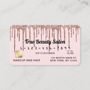 Pastete Rosa Rose Gold Glitzer Tropfen Kredit Visitenkarte