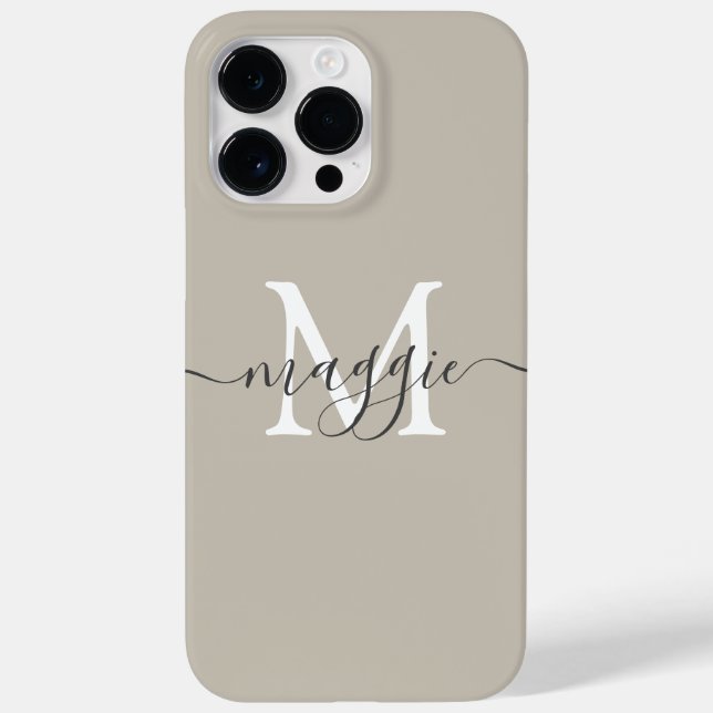 Pastete Script Monogram Personalisiert Phone Case (Rückseite)