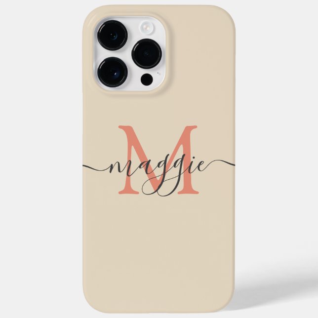 Pastete Script Monogram Personalisiert Phone Case (Rückseite)