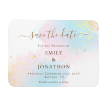 Pastete Wasserfarben Pink Gold Blue Save the Date