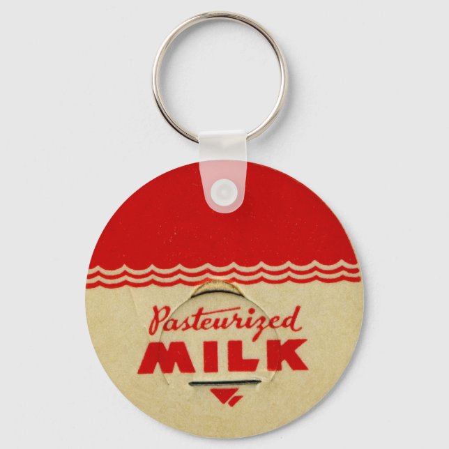 Pasteurisierte Milchkappe Schlüsselanhänger (Vorderseite)
