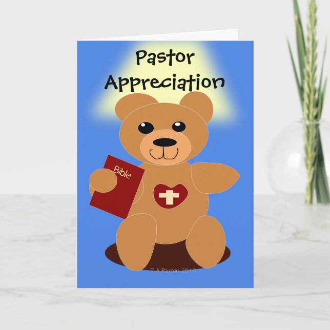 Pastor-Anerkennungs-Bibel-Bärn-Karte Dankeskarte (Vorderseite)