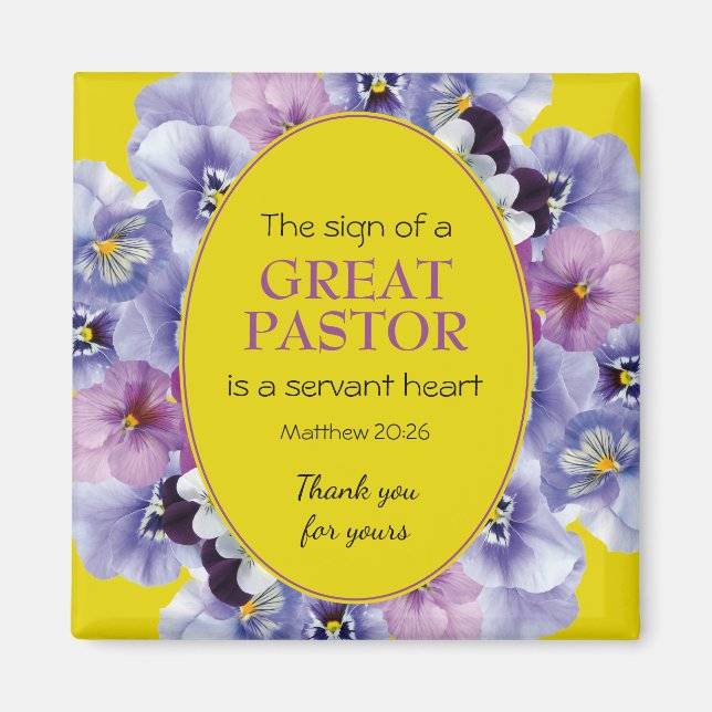 PASTOR APPRECIATION SERVANT Yellow Floral Magnet (Vorne)