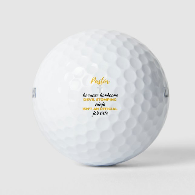 Pastor Because Hardcore Devil Stomping Ninja bl Golfball (Vorderseite)